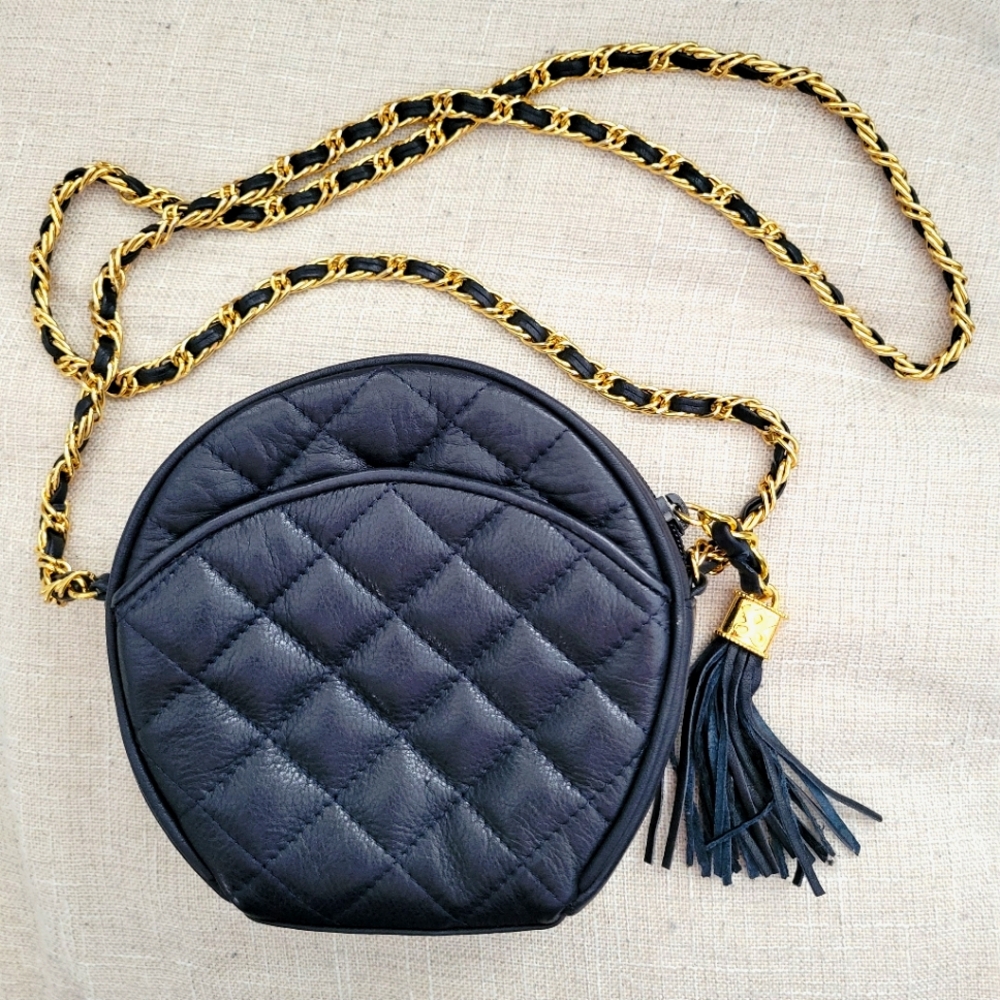 Jay Herbert Vintage Black Quilted Small Crossbody Bag - Like New